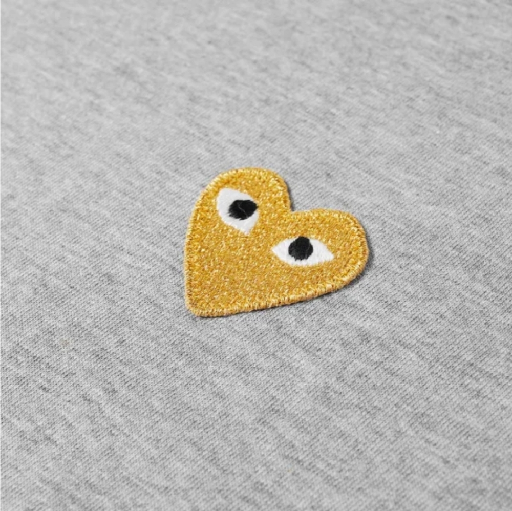 Grey and gold cdg tshirt